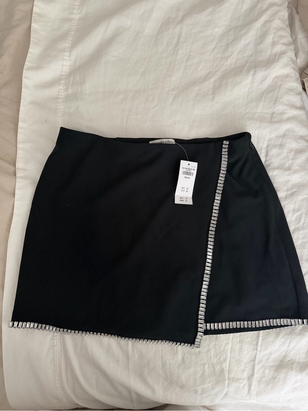 Abercrombie & Fitch Black Mini Skirt with Rhinestone Trim